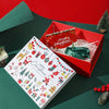 Red Christmas Santa Claus Uv Printed Gift Box With Raffia And Card White Cardboard Packaging For Scarves And Gloves