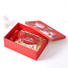Red Christmas Santa Claus Uv Printed Gift Box With Raffia And Card White Cardboard Packaging For Scarves And Gloves