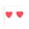 Red Heart Metal Hoop Earrings With Three Dimensional Texture And Geometric Design For Unisex Wear