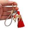 Reindeer Keychain With Dripping Oil Finish And Rhinestone Embellishment Zinc Alloy Bag Charm For Men And Women