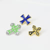 Religious Cross Metal Alloy Brooch With Retro Wings Electroplated For Chest Decoration