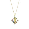 Religious Geometric Pendant Necklace Stainless Steel Mixed Gem Inlaid Electroplated