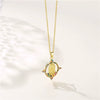 Religious Geometric Pendant Necklace Stainless Steel Mixed Gem Inlaid Electroplated