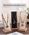 Removable Necklace Display Rack For Jewelry Storage And Store Window Display Made Of Bamboo And Solid Wood With Rectangle Pattern And High Sense Style
