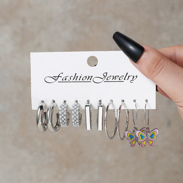 Resin Acrylic Geometric Butterfly Pendant Earrings For Women