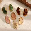 Resin Amber Stainless Steel Fashion Elegant Vintage Geometric Electroplated Women's Earrings