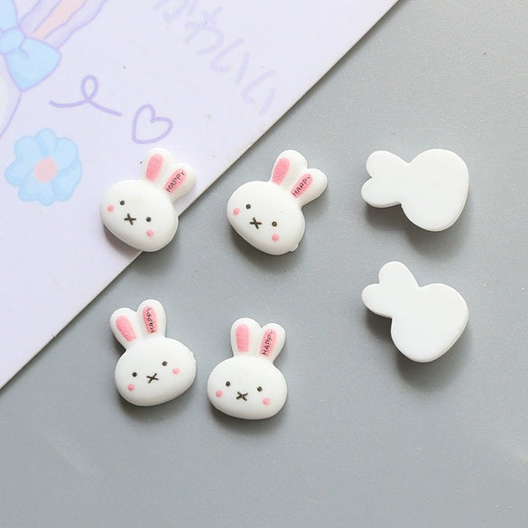 Resin Cartoon White Rabbit Head Carrot Handmade Earrings Hair Jewelry Accessories
