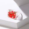 Resin Fruit Square Ring For Women
