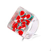 Resin Fruit Square Ring For Women