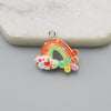 Resin Glitter Smiley Rainbow Five Point Star Pendant Earrings Diy Jewelry Accessories