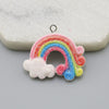 Resin Glitter Smiley Rainbow Five Point Star Pendant Earrings Diy Jewelry Accessories