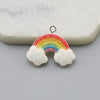 Resin Glitter Smiley Rainbow Five Point Star Pendant Earrings Diy Jewelry Accessories