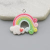 Resin Glitter Smiley Rainbow Five Point Star Pendant Earrings Diy Jewelry Accessories