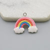 Resin Glitter Smiley Rainbow Five Point Star Pendant Earrings Diy Jewelry Accessories