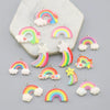 Resin Glitter Smiley Rainbow Five Point Star Pendant Earrings Diy Jewelry Accessories