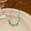 Resin Handmade Foreststyle Star And Flower Bracelet And Necklace Set For Women