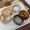 Resin Irregular Stacked Bracelet Women's Highend Niche Design Polish Geometric Style