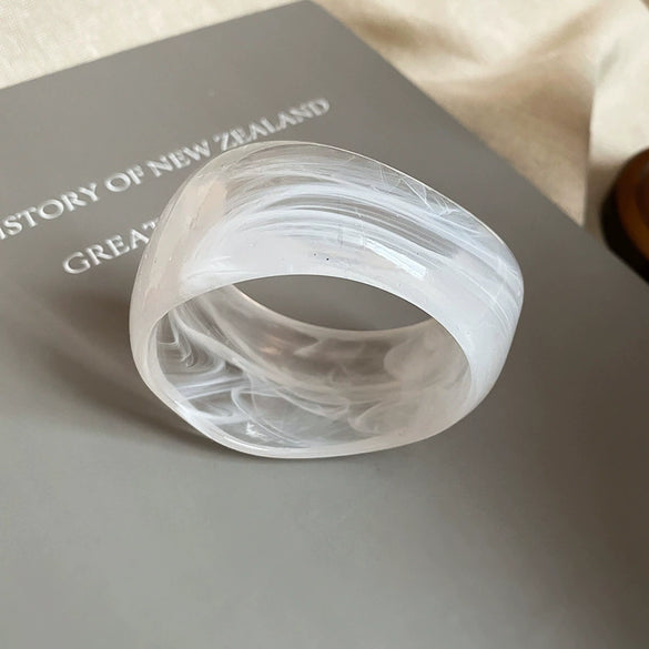 Resin Irregular Wide Face Handmade Mori Style Elegant Niche Design Bracelet