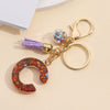 Resin Letter Keychain With Mixed Color Bright Film And Tassel Pendant Modern Art Style Fashionable Bag Pendant Accessories For Men And Women