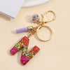 Resin Letter Keychain With Mixed Color Bright Film And Tassel Pendant Modern Art Style Fashionable Bag Pendant Accessories For Men And Women