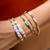 Resin Love Letter Colorful Stacked Bracelet With Electroplating Featuring Letters Numbers Text