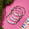 Resin Love Letter Colorful Stacked Bracelet With Electroplating Featuring Letters Numbers Text