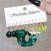 Resin Lovely Geometric Style Daisy Mushroom Butterfly Cshaped Pendant Earrings For Women
