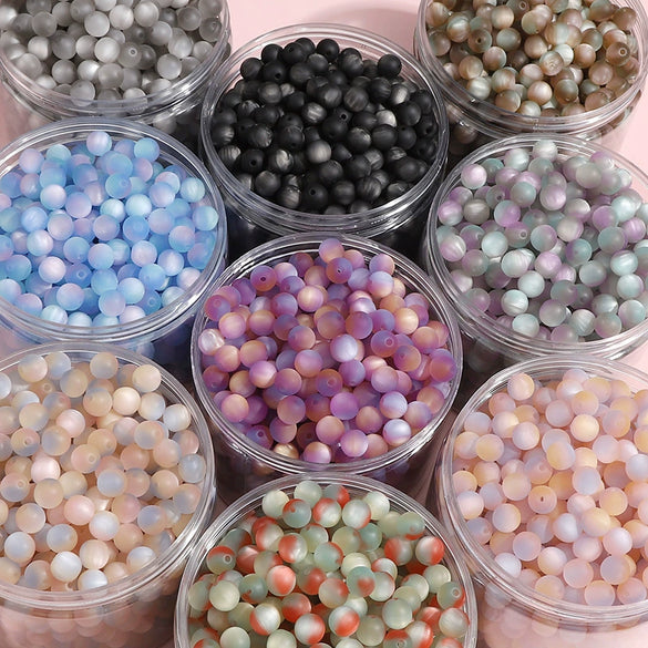 Resin Magic Cat Eyes Round Beads Handmade Diy Jewelry Loose Beads Material Accessories