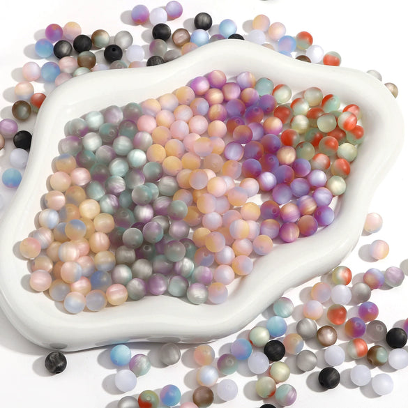 Resin Magic Cat Eyes Round Beads Handmade Diy Jewelry Loose Beads Material Accessories