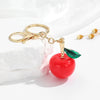 Resin Red Cherry Keychain Cartoon Fruit Pendant For Bags And Car Decoration Holiday Gift