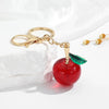 Resin Red Cherry Keychain Cartoon Fruit Pendant For Bags And Car Decoration Holiday Gift