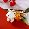 Resin Zodiac Dragon Lucky Ingot Keychain For Women's Bags