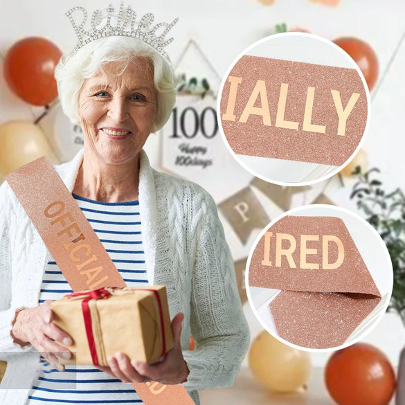 Retirement Party Decoration Shoulder Strap Glitter Cloth Semimanual And Half Mechanical