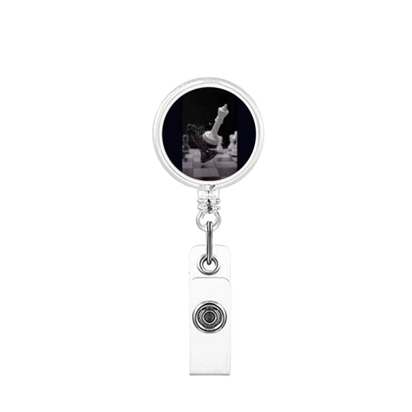 Retractable Id Badge Reel Puller Abs Material Modern Art Chess Glue Patch Easy Pull Buckle Printing