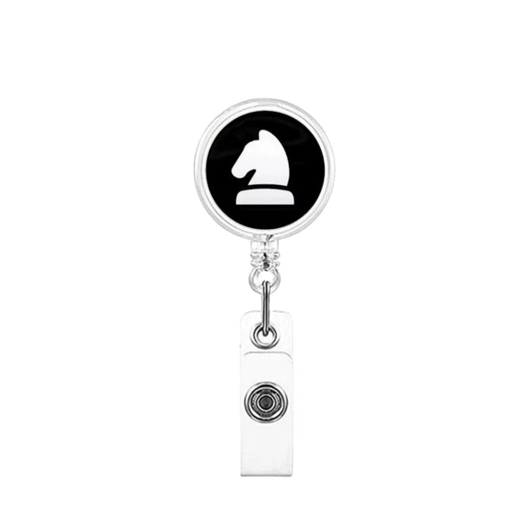 Retractable Id Badge Reel Puller Abs Material Modern Art Chess Glue Patch Easy Pull Buckle Printing