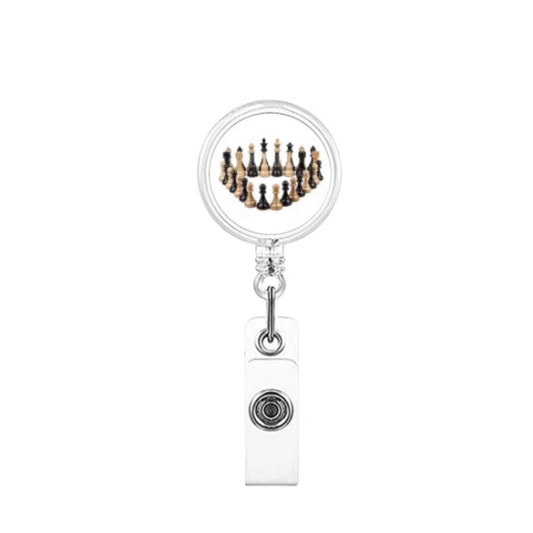 Retractable Id Badge Reel Puller Abs Material Modern Art Chess Glue Patch Easy Pull Buckle Printing