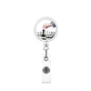 Retractable Id Badge Reel Puller Abs Material Modern Art Chess Glue Patch Easy Pull Buckle Printing