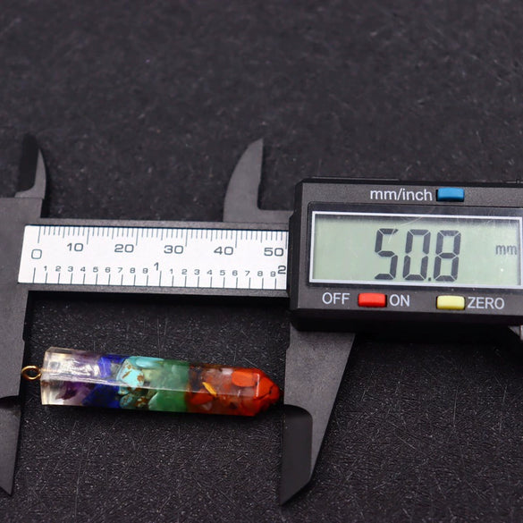 Retro Accessories Natural Crystal Gravel Resin Colorful Hexagonal Cone Column Handmade Spirit Pendant