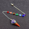 Retro Accessories Natural Crystal Gravel Resin Colorful Hexagonal Cone Column Handmade Spirit Pendant