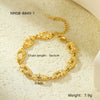 Retro Allmatch Geometric Stainless Steel Frosted Hollow Gold Plated Women's Bracelet