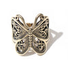 Retro Alloy Butterfly Opening Adjustable Animal Ring With Carved Design And Electroplating