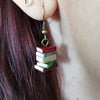 Retro Alloy Geometric Book Earrings Jewelry With Electroplating