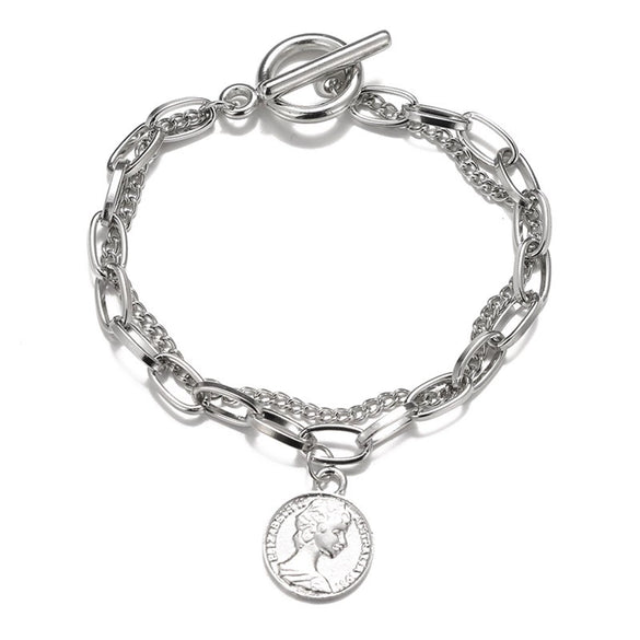 Retro Alloy Geometric Electroplating Bracelet Set Unisex
