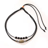 Retro Alloy Jewelry With Geometric Pattern And Electroplating Treatment Unisex Braided Wax Rope Pendant Clavicle Chain