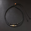 Retro Alloy Jewelry With Geometric Pattern And Electroplating Treatment Unisex Braided Wax Rope Pendant Clavicle Chain