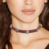 Retro Alloy Necklace With Flame Stone Electroplated Design