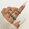 Retro Alloy Ring With Diamond Geometric And Butterfly Design