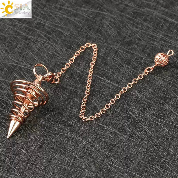 Retro Alloy Spiral Pendulum Necklace With Geometric Pendant Antique Copper Electroplated Finish And Ball Chain Jewelry Ornament