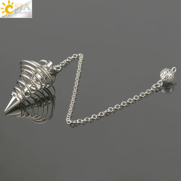 Retro Alloy Spiral Pendulum Necklace With Geometric Pendant Antique Copper Electroplated Finish And Ball Chain Jewelry Ornament