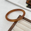 Retro Amber Smudged Acrylic Resin Wide Bracelet With Electroplating And Geometric Style